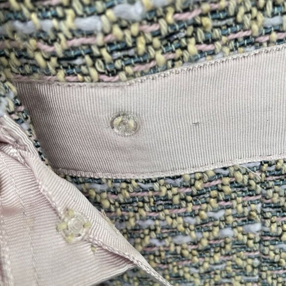 Talbots Blazer Skirt 2 Piece Suit Set Womens 4 Pink Multicolor Cotton Acrylic - Picture 5 of 12